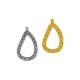 Colgante de Metal Zamak Gota Irregular 19x27m