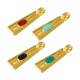Colgante de Metal Zamak Rectangular Esmaltado 6,5x17,5mm (Ø2,3mm)