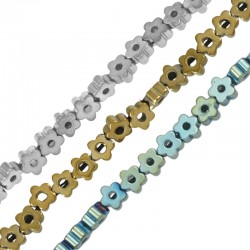 Entrepieza de Hematite Flor 4mm (40cm/tira)