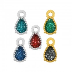 Colgante de Metal Zamak Gota con Esmalte 6x8mm