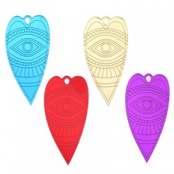 Colgante de Metacrilato Corazón con Ojo 25x50mm