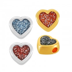 Pasador de Metal Zamak Corazón con Esmalte 9mm(Ø2.2mm)