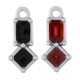 Colgante de Metal Zamak Rombo y Rectangular con Esmalte 9x17mm