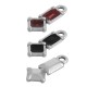 Colgante de Metal Zamak Rombo y Rectangular con Esmalte 9x17mm