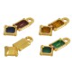 Colgante de Metal Zamak Rombo y Rectangular con Esmalte 9x17mm
