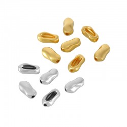 Entrepieza de Metal Zamak Oval Irregular 15x7mm (Ø1.9mm)
