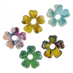 Colgante de Ceramica Esmaltada Flor 30mm/4.5mm(Ø7.2mm)