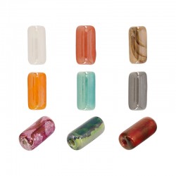 Entrepieza de Ceramica Esmaltada Tubo 8x16mm (Ø~2.5mm)