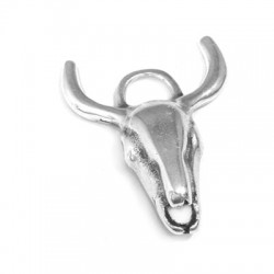 Colgante de Metal Zamak Craneo de Vaca 28x36mm
