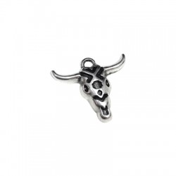Colgante de Metal Zamak Cabeza de Toro 19x16mm