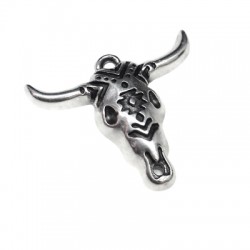 Colgante de Metal Zamak Cabeza de Toro 32x26mm