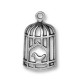 Colgante de Metal Zamak Pájaro en Aviario Jaul 13x26mm