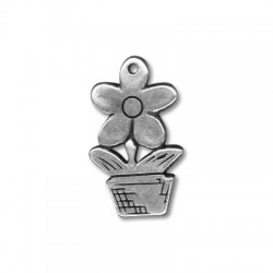 Colgante de Metal Zamak Flor 18x30mm