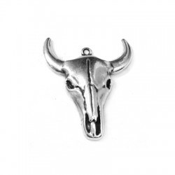 Colgante de Metal Zamak Cabeza de Toro 28x32mm