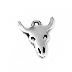 Colgante de Metal Zamak Cabeza de Toro 16x18mm