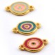 Conector de Metal Zamak Tres Circulos Esmaltados 15x14mm