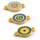 Conector de Metal Zamak Tres Circulos Esmaltados 15x14mm