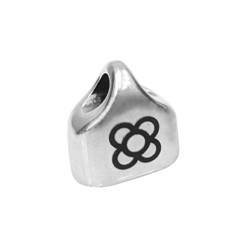 Terminal de Metal Zamak 24x23mm con Flor de Barcelona (Panot)  (Ø 20,2x10,2mm)