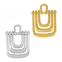 Colgante de Metal Zamak Rectangular con Barras 26x35mm