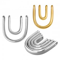 Colgante de Metal Zamak Semiredondo con Barras  28x27mm Ø3.2mm (4pcs/ Set)