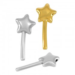 Colgante de Metal Zamak Vara Mágica con Estrella 16x36mm Ø2.2mm