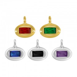 Colgante de Metal Zamak Esmaltado Oval ~11x9mm/3.8mm