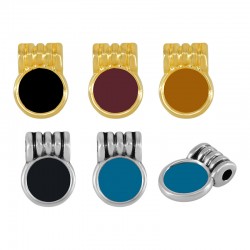 Colgante de Metal Zamak Esmaltado Redondo 8x11mm (Ø1.8mm)