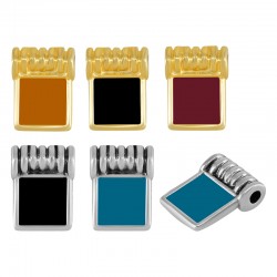 Colgante de Metal Zamak Esmaltado Cuadrado 9x12mm (Ø1.8mm)