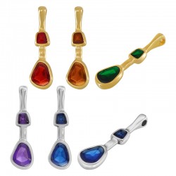 Colgante de Metal Zamak Esmaltado Gota Irregular 9x31mm/2.2mm (Ø2mm)