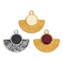 Colgante de Metal Zamak Esmaltado Semi Circulo 23x16mm