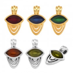 Colgante de Metal Zamak Esmaltado Oval 10x11mm/2mm (Ø2.2mm)