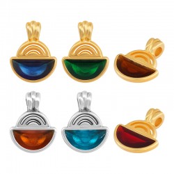 Colgante de Metal Zamak Esmaltado Semicirculo 10x11mm/2mm (Ø2.2mm)