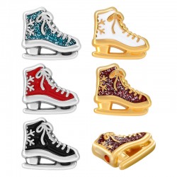 Entrepieza de Metal Zamak Esmaltado Patines de Hielo 17x15mm (Ø2.2mm)