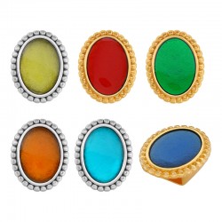 Pasador de  Metal Zamak Oval Esmaltado 18x15mm (Ø10.2x2.2mm)