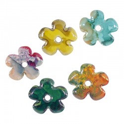 Colgante de Cerámica Esmaltada Flor 25mm/5mm (Ø3.2mm)