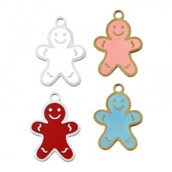 Colgante de Acero Inoxidable Galleta de jengibre 11x15mm