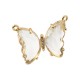 Colgante de Vidrio Mariposa de Latón con Circones 25x20mm