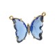 Colgante de Vidrio Mariposa de Latón con Circones 25x20mm
