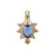 Colgante de Gota de Vidrio Engarzado en Base de Laton 16x22mm