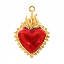 Colgante de Acero Inoxidable 304 Corazon Esmaltado 20x30mm
