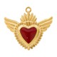 Colgante de Acero Inoxidable 304 Corazon con Alas Esmaltado 31x28mm