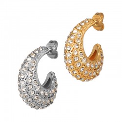 Pendiente Aro de Acero Inoxidable 304 con Strass 21.2x18.8x8.3mm
