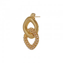 Pendiente de Acero Inoxidable 304 con Perlas 27.5x25.7x5.5mm