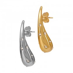 Pendiente de Acero Inoxidable 304 Gota con Strass 27.5x25.7x5.5mm