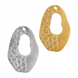 Colgante de Acero Inoxidable 304 Oval Martillado 23mm