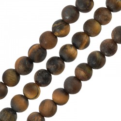 Bola Semipreciosa de Ojo de Tigre (Tiger Eye) ~6mm (~62pcs/tira)