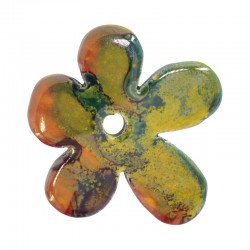 Colgante de Cerámica Flor con Esmalte 50mm (Ø4.5mm)