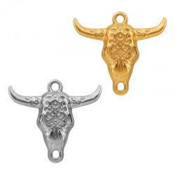 Colgante de Acero Inoxidable 304 Cabeza de Toro 24.4x21.8mm/5mm