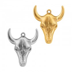 Colgante de Acero Inoxidable 304 Cabeza de Toro 24x28mm/4.6mm