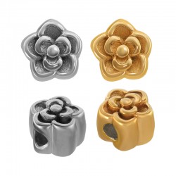 Entrepieza de Acero Inoxidable 304 Flor 6mm/5.5mm Ø1.8mm